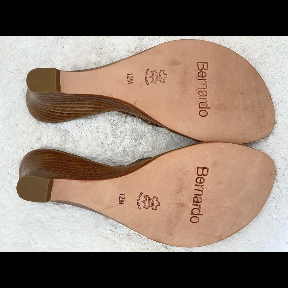 NEW Bernardo Sandals 12 Medium Leather Double Braid BRONZE PEWTER BUY NOW Price - Picture 9 of 15